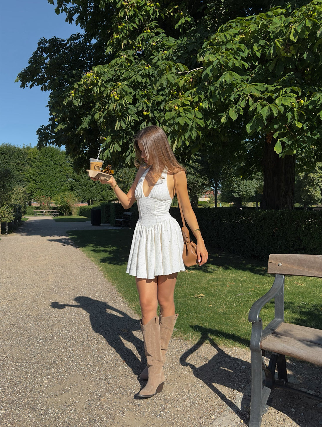 Giorgia Bottes Santiags Cuir Taupe