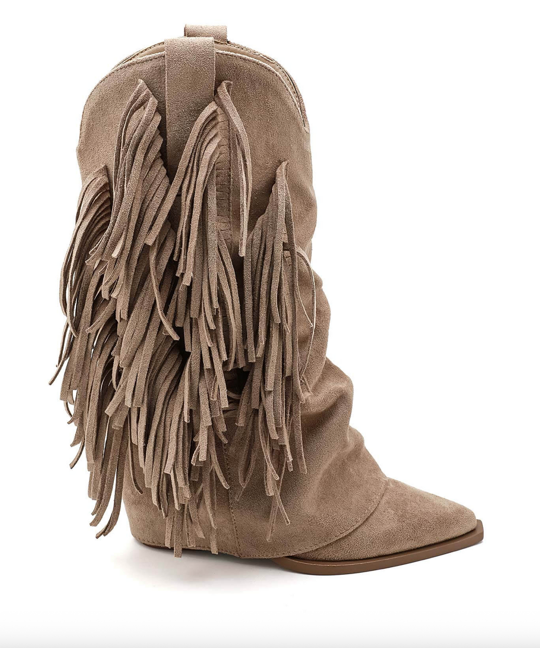 Romy Bottines Santiags Franges Taupe