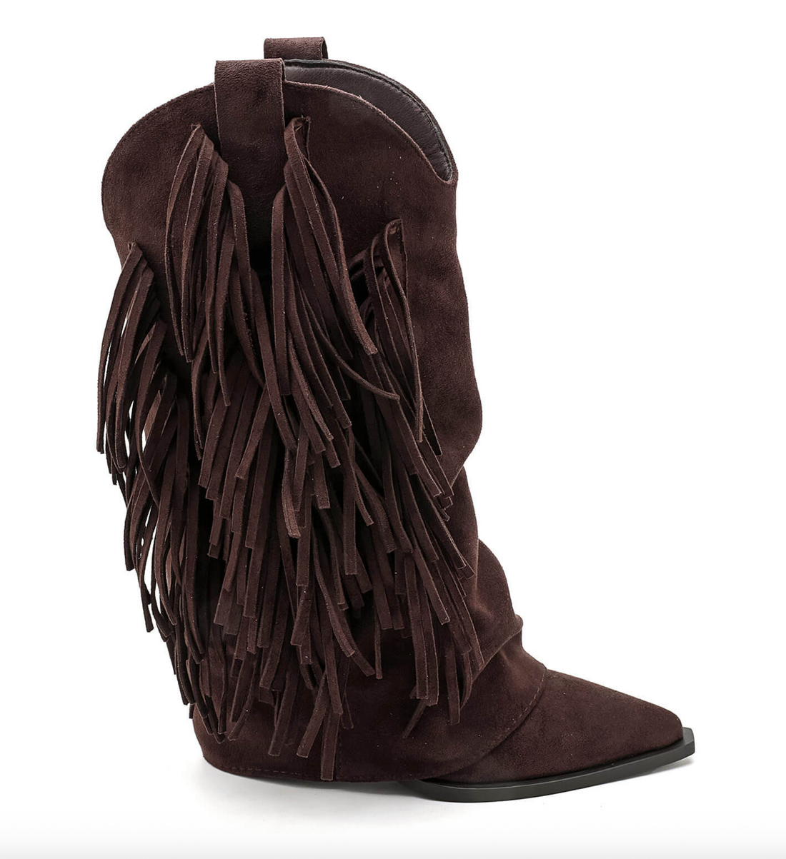Romy Bottines Santiags Franges Marron
