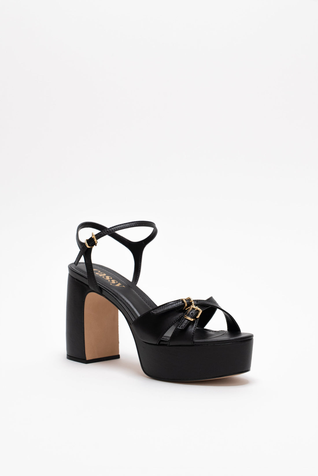Ivanna Compensées Cuir Noir