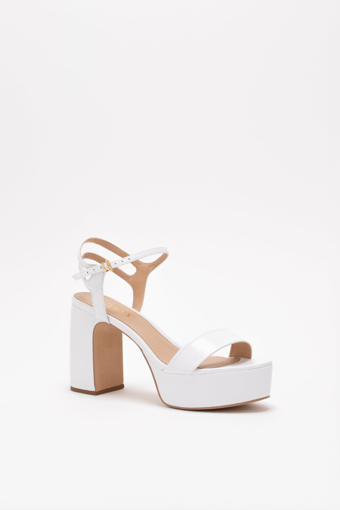Malena Compensées Cuir Blanc