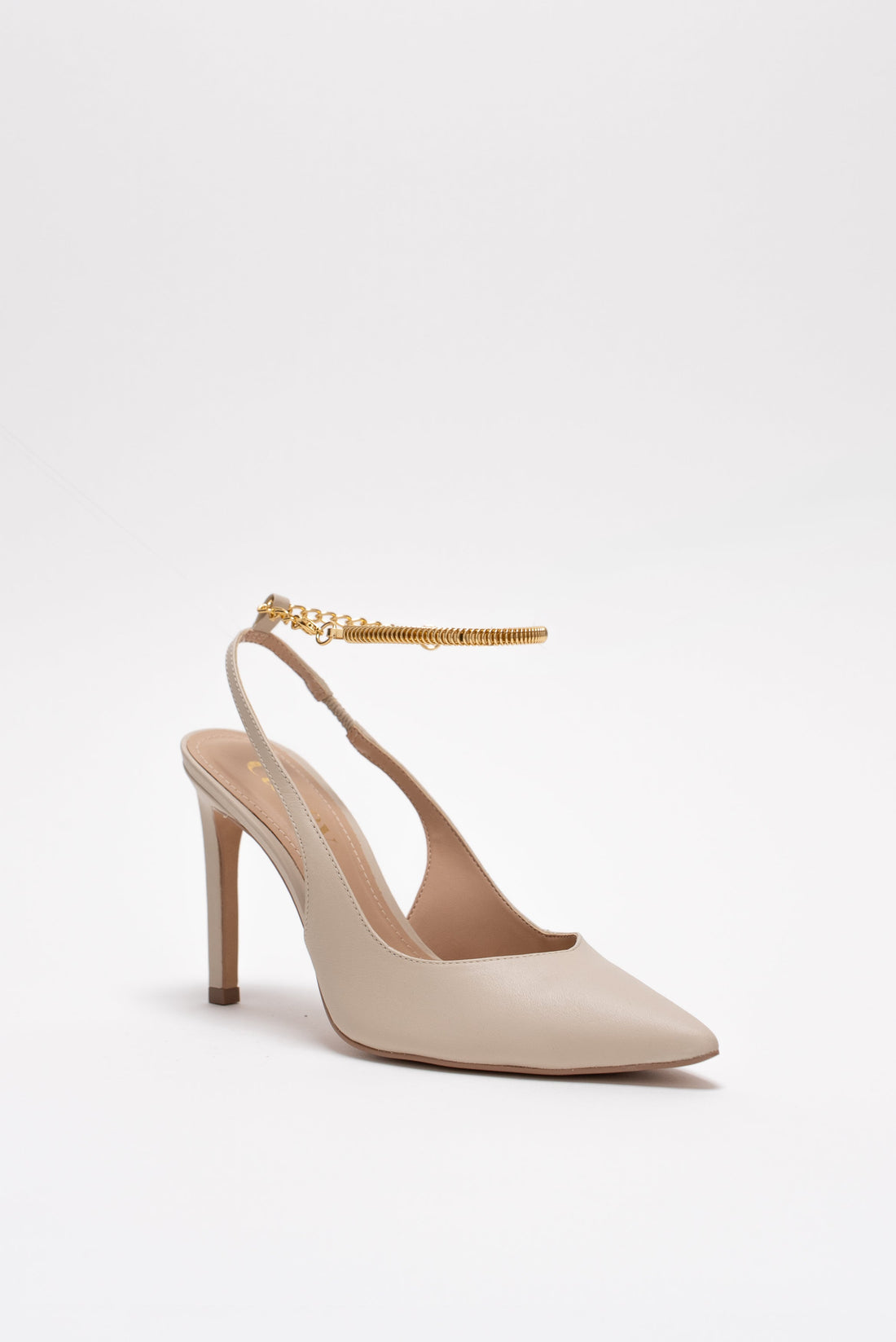 Yuliana Escarpins Cuir Beige