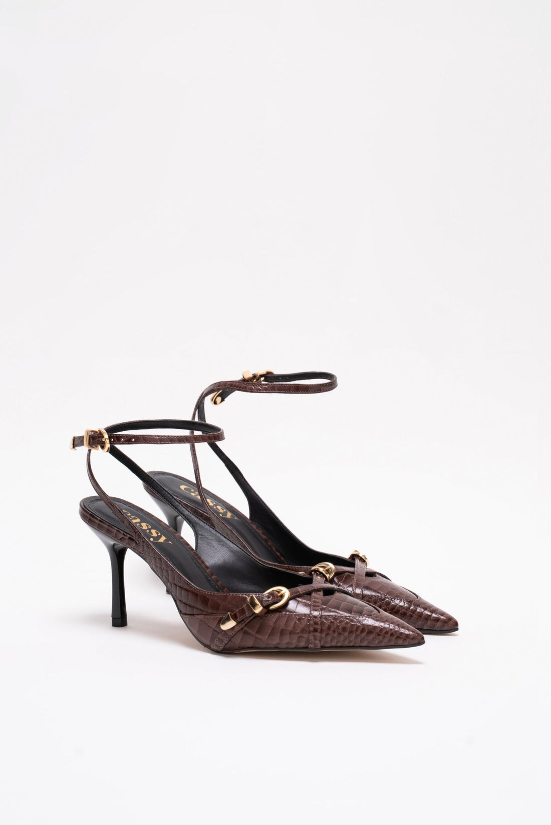 Betina Escarpins Cuir Croco