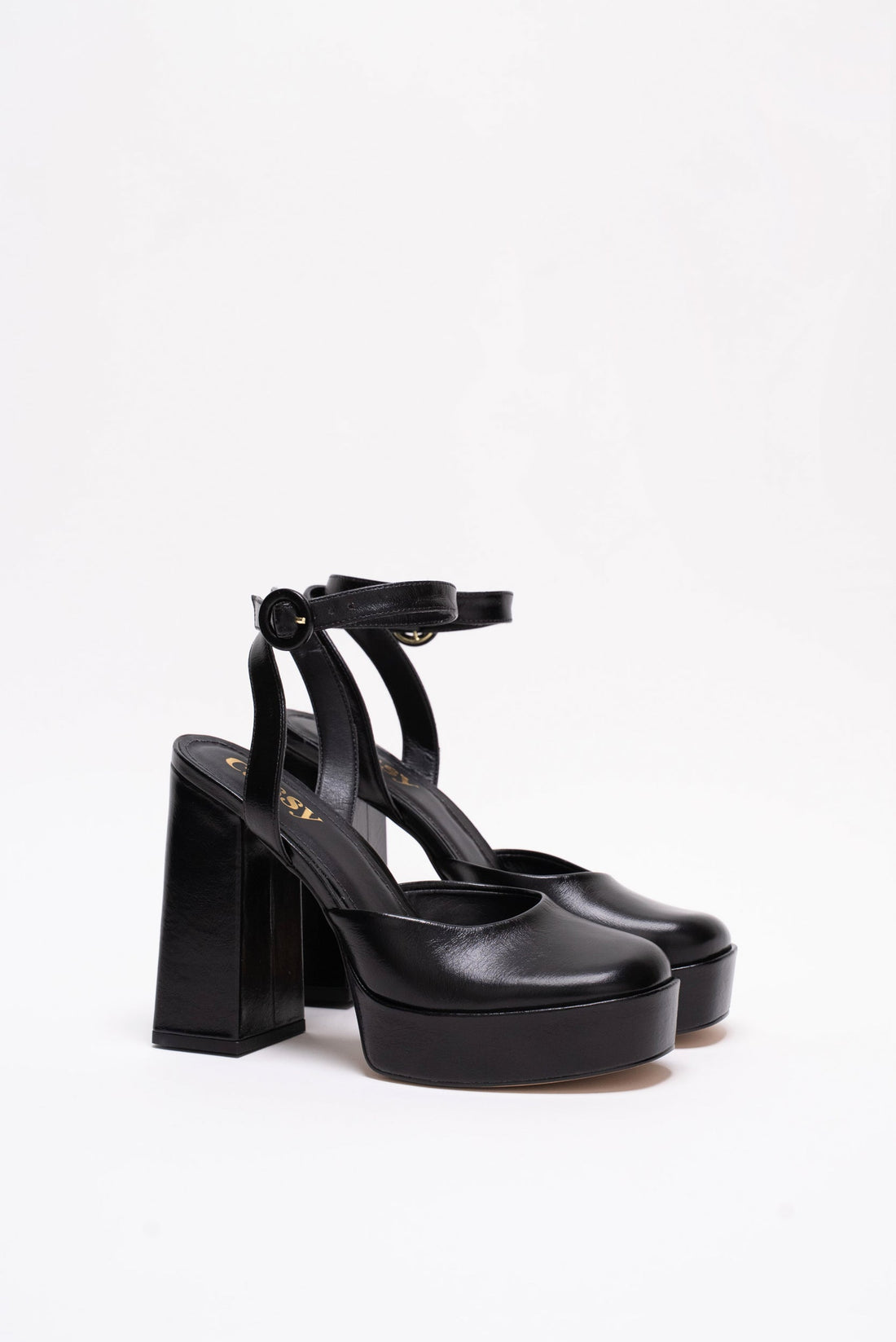 Vitoria Compensées Cuir Noir