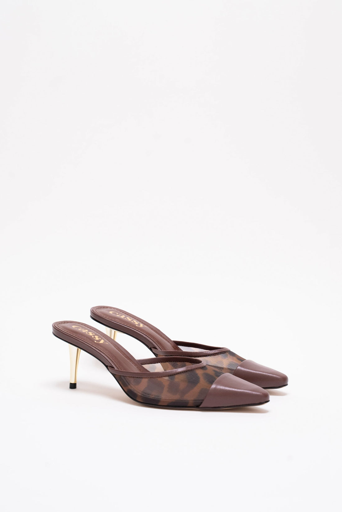 Flavia Mules Cuir Leopard
