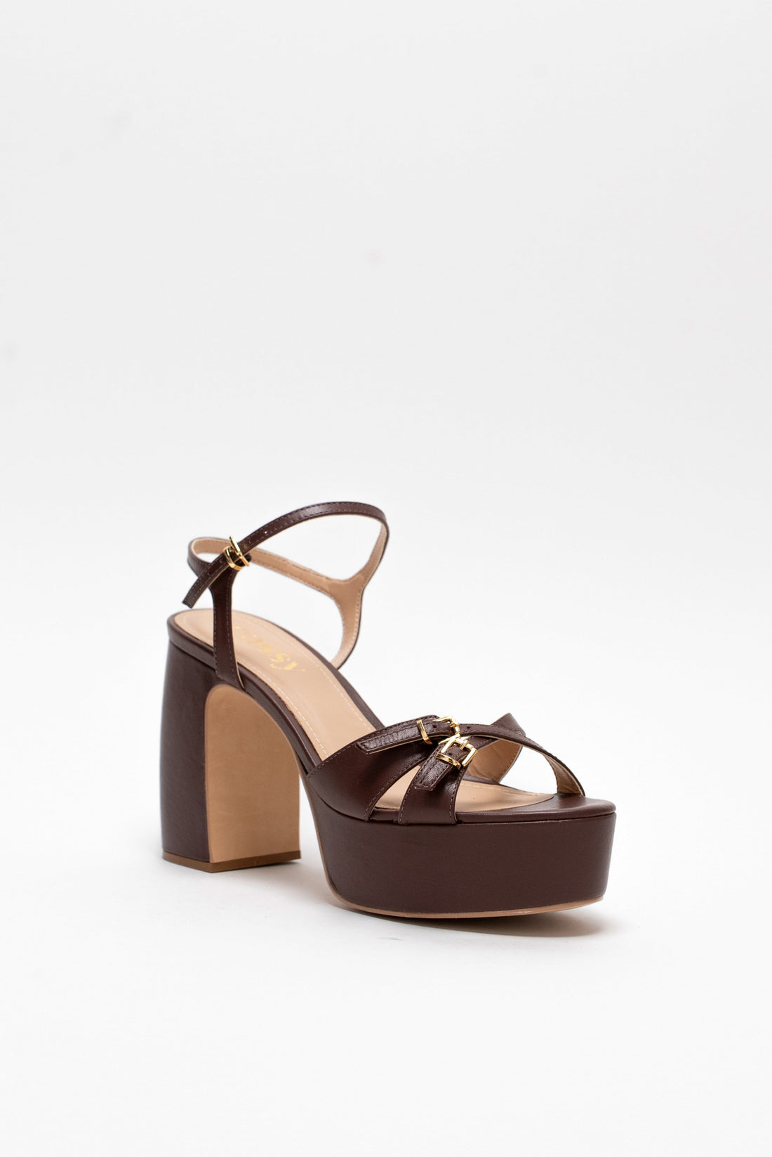 Ivanna Compensées Cuir Marron