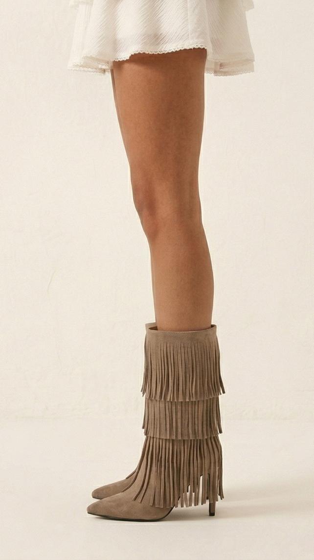 Maddison Bottes Franges Taupe